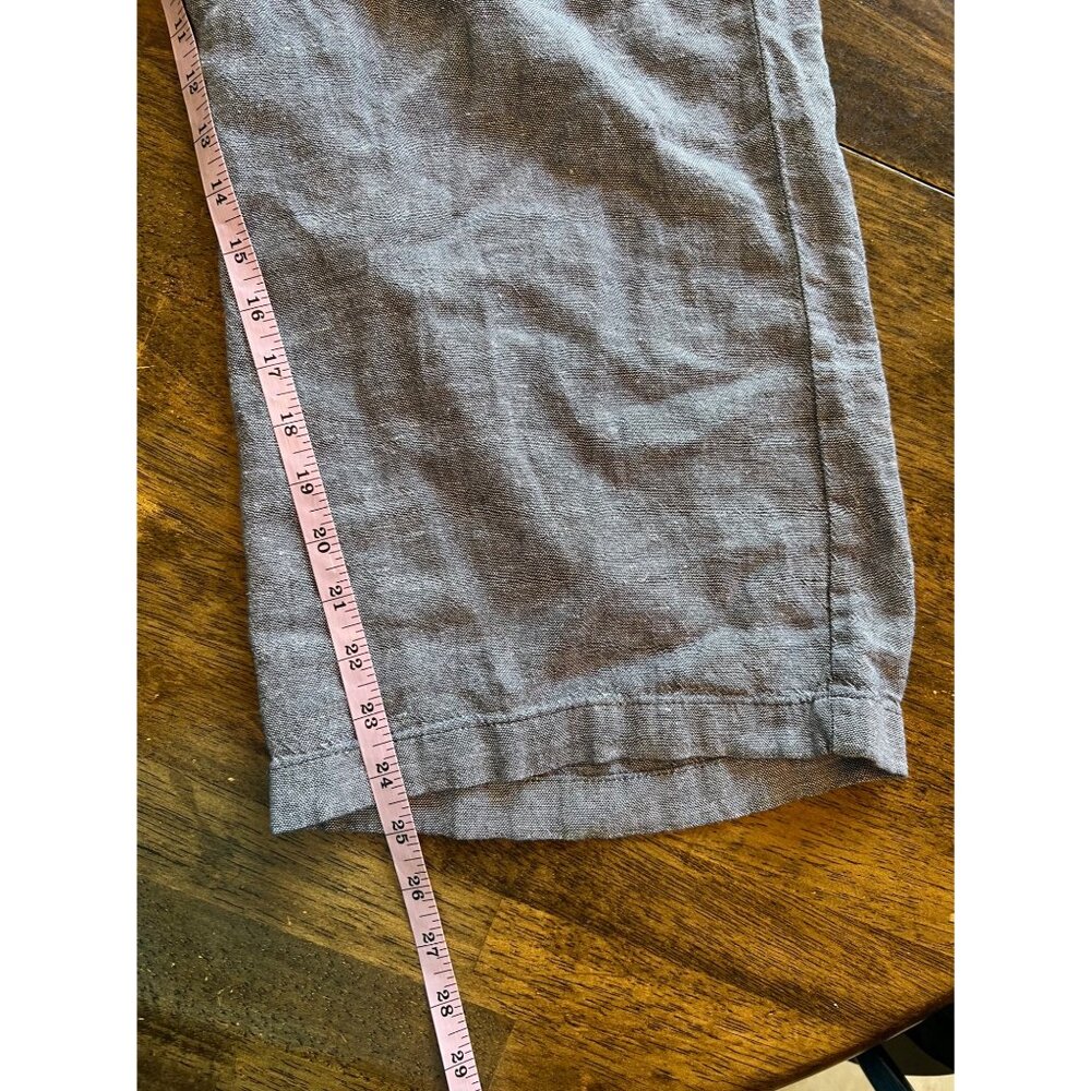 Old Navy Wide Leg Pants Blue Gray Casual Pull On Linen Pants Elastic Large - Picture 9 of 9